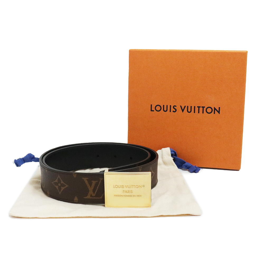 LOUIS VUITTON ブラック  ベルト Louis Vuitton Initiales Belt Monogram Eclipse Black/Gray in