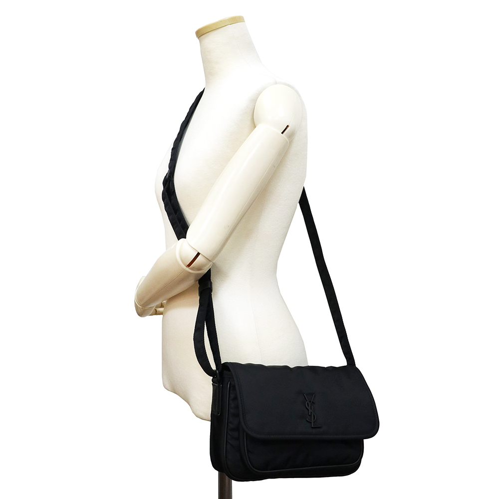 ショルダーバッグ SAINT LAURENT Men Messenger Bags 776611 BLACK SAINT LAURENT Niki Small Messenger ECONYL Shoulder Bag