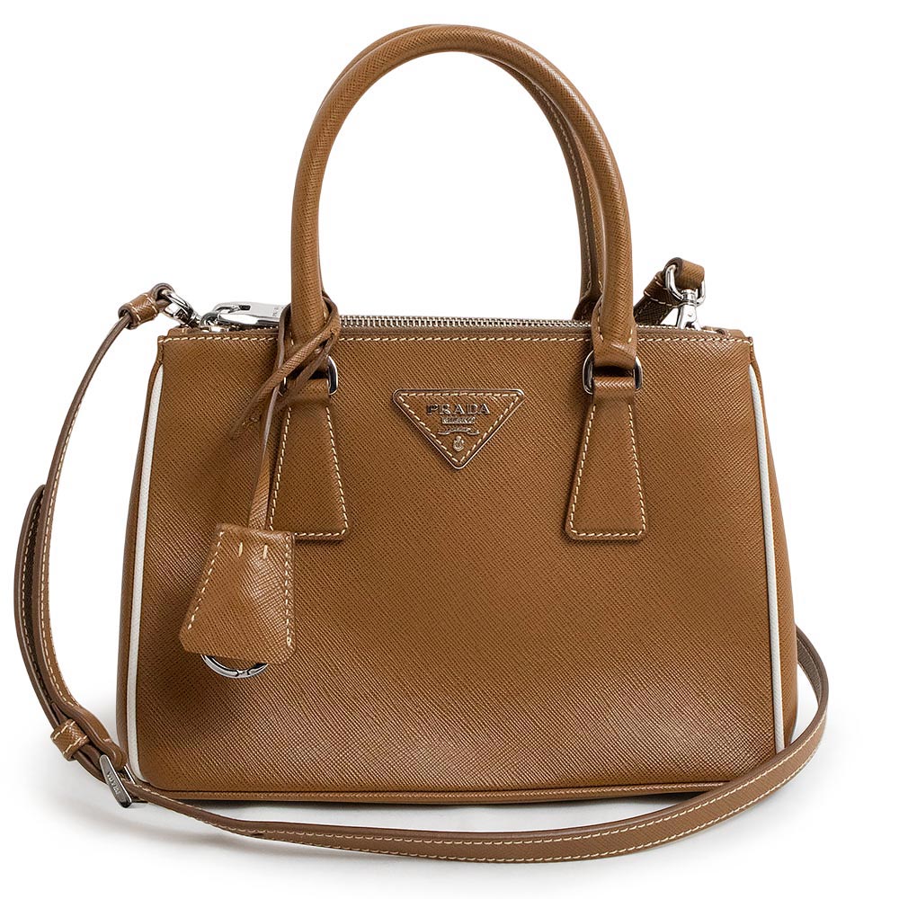 PRADA Galleria Small Handbag Saffiano Lux leather, Cannella