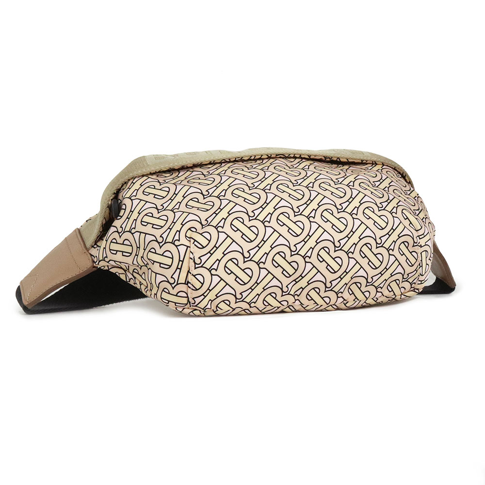 BURBERRY Sony monogram Belt Bag Nylon, Beige & Pink 8011616