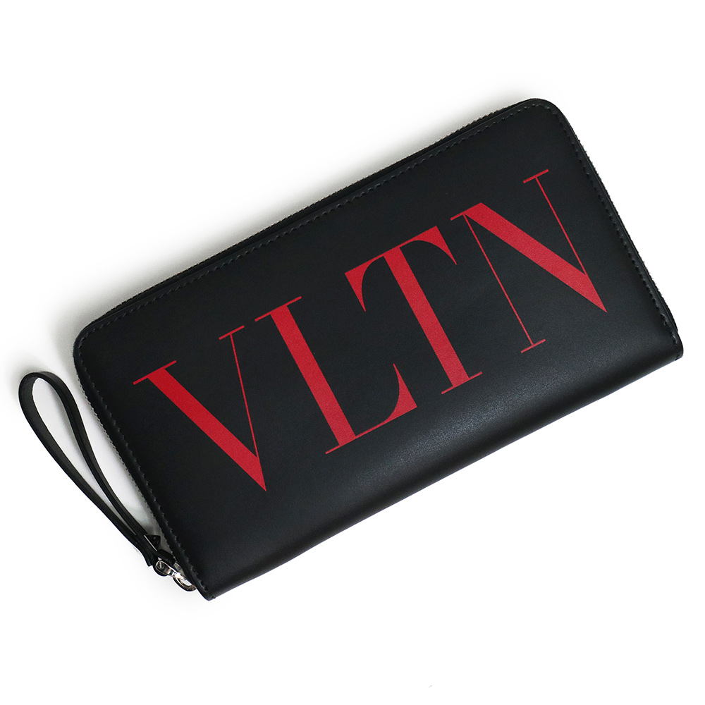 ◆VALENTINO◆Vロゴ チェリフィックパターン ウォレット Vロゴ シグネチャー チェリフィックパターン ジャカードラフィア