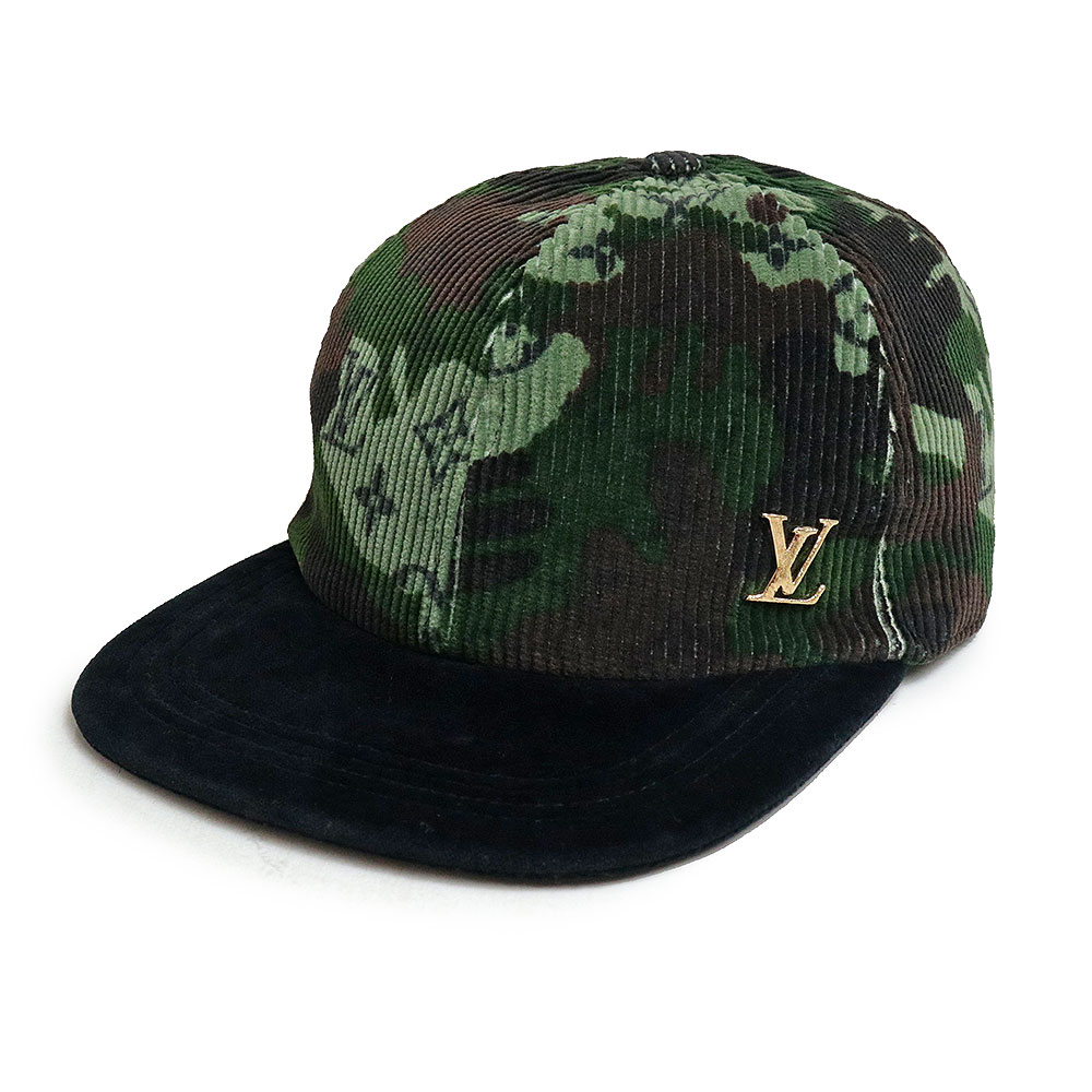LOUIS VUITTON Easy Fit Camouflage Corduroy Cap 100% Cotton