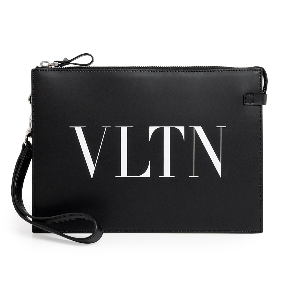 ★送料・関税込★VALENTINO★VLTN Clutch VLTN ポーチ★ Valentino Garavani VLTN Pouch Clutch Calfskin, Black