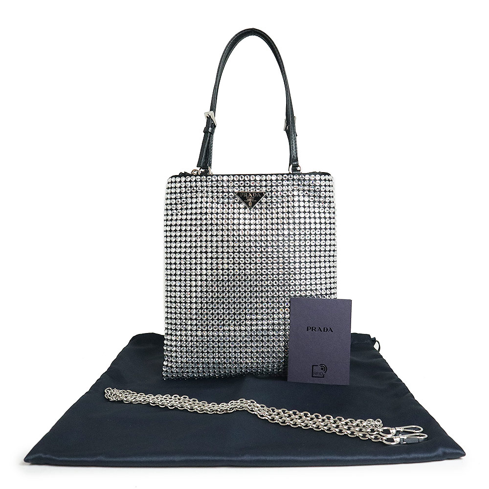 PRADA パーティーバッグ 黒と白の模様 PRADA パーティーバッグ 黒と白の模様 レディース