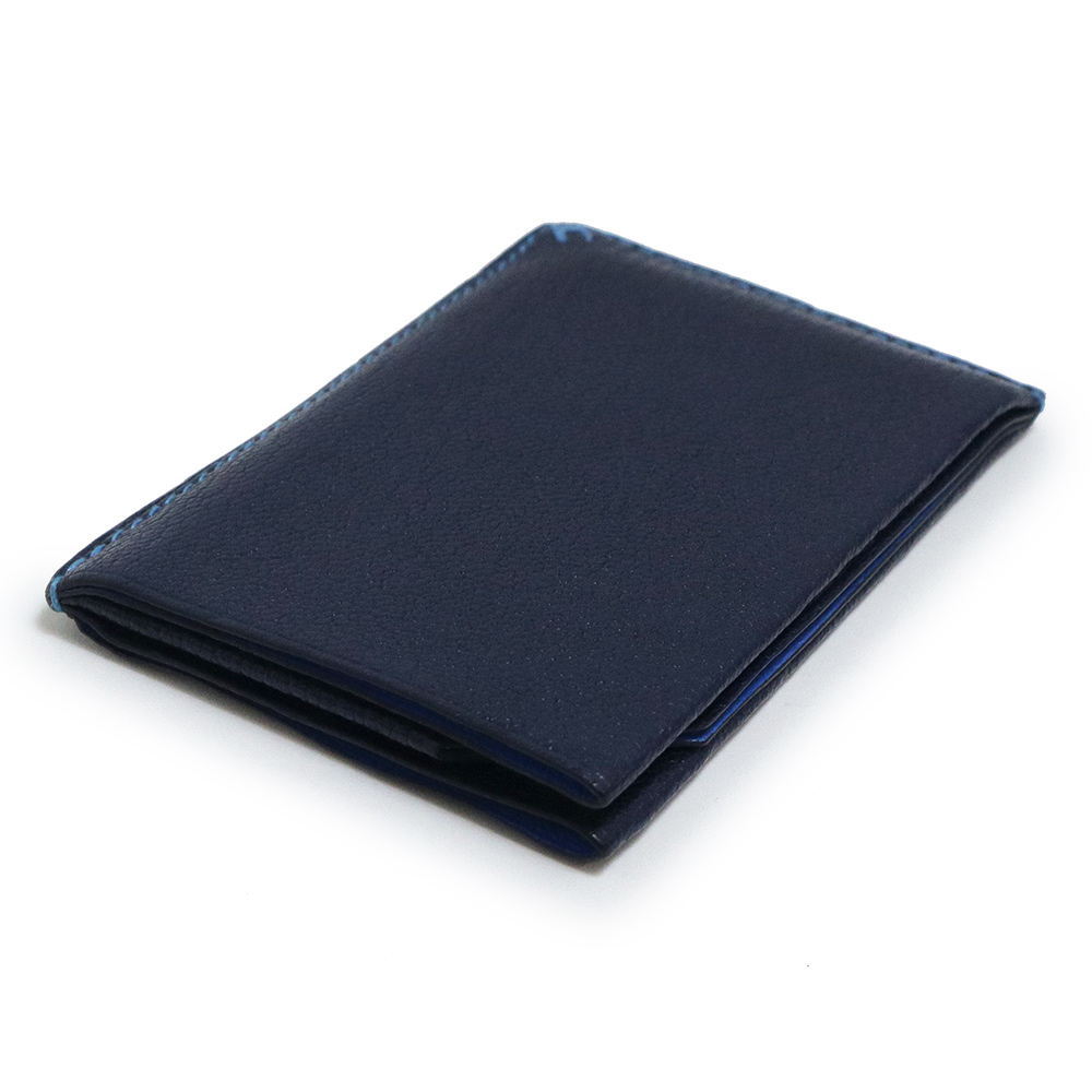HERMES H Sellier Verso Card Holder Mysore goatskin, Bleu