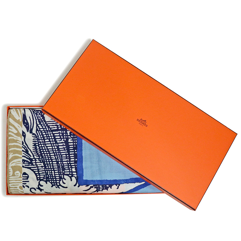 カシシル【HERMES】Cavalier en Formes shawl 140〈直営店〉 カシシル【HERMES】Cavalier en Formes shawl 140〈直営店〉