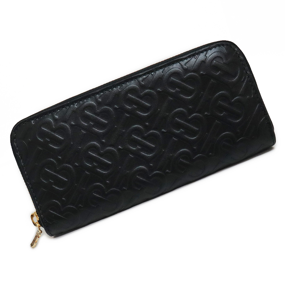 BURBERRY TB Monogram Embossed Logo Zip Around Long Wallet