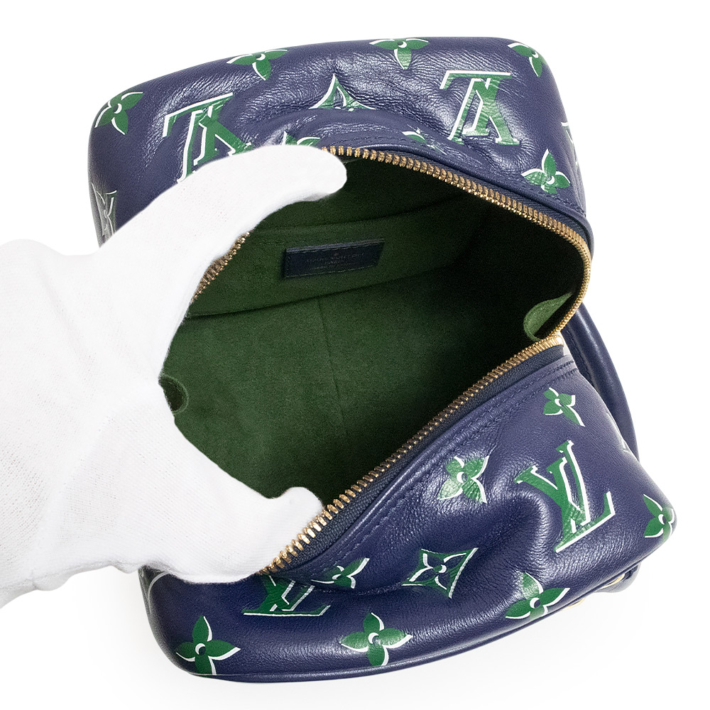 LOUIS VUITTON Square Monogram Shoulder Bag Lambskin, Blue & Green