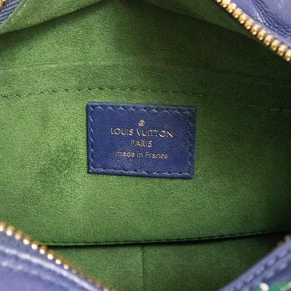 LOUIS VUITTON Square Monogram Shoulder Bag Lambskin, Blue & Green