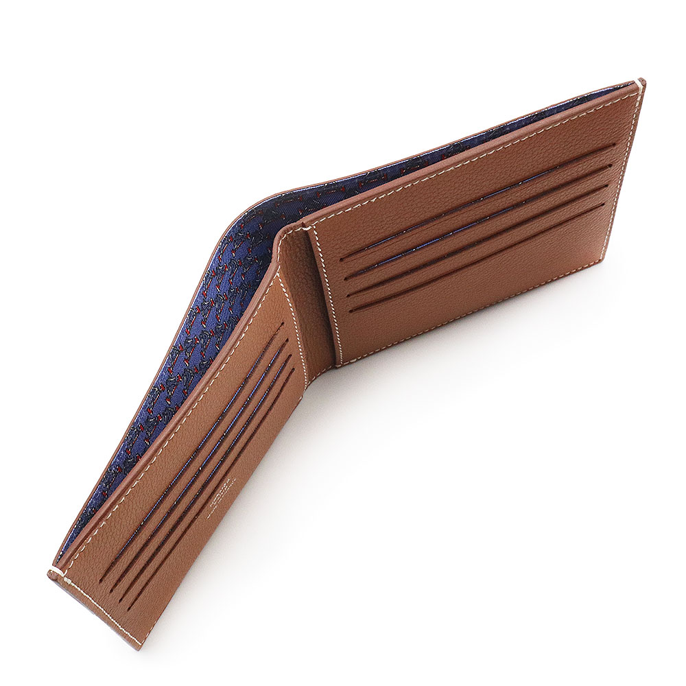 HERMES Citizen Twill Compact H Cheval au Bar Wallet Evercolor