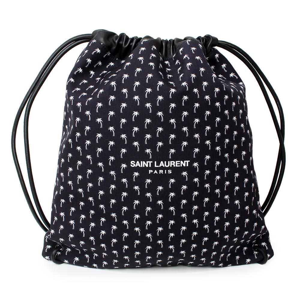SAINT LAURENT PARIS リュック SAINT LAURENT PARIS Canvas & Calfskin Backpack, Black 553919