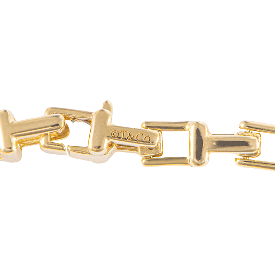 TIFFANY&Co. T Narrow Chain bracelet 18K Yellow Gold gold Free