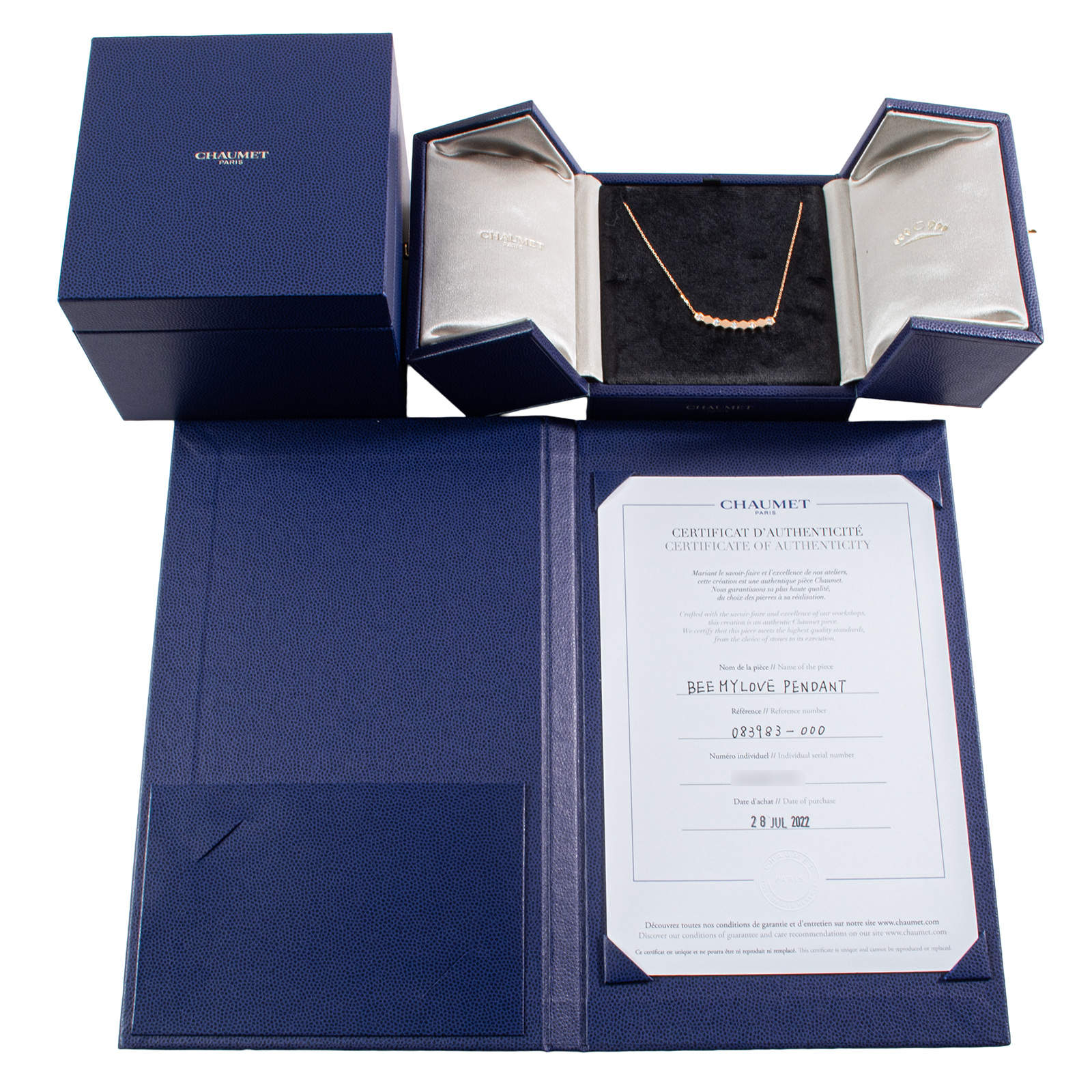 CHAUMETラー Chaumet B de Chaumet Collection Pendant 083983 Necklace Be My Love