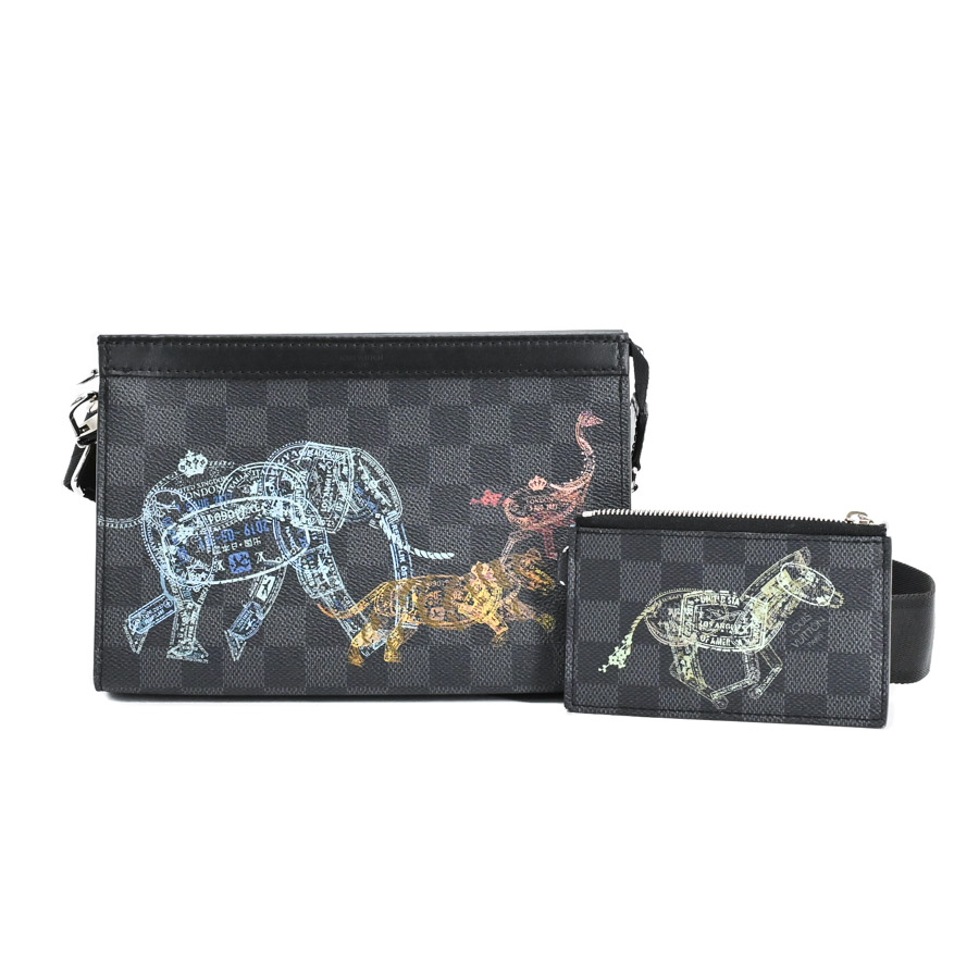 LOUIS VUITTON Gaston Wearable Wallet N64608 Shoulder Bag black