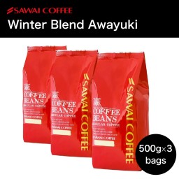 SAWAI COFFEE レギュラーコーヒー AWAYUKI 150 cups 17.6 Oz *3 Bags(1.5kg/3.3Ib) ac-sale-3-awa