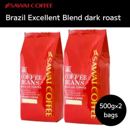SAWAI COFFEE レギュラーコーヒー ブラジル　エクセレントブレンド 17.6 Oz *2 Bags(1kg/2.2Ib) brazil-excellent-blend1000