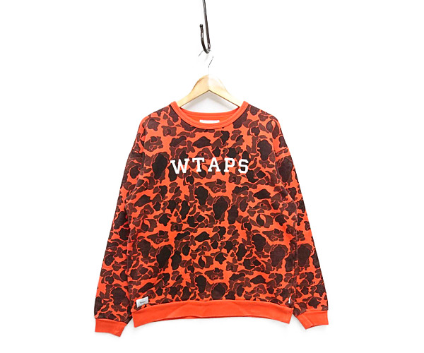 WTAPS 18AW DESIGN CREW NECK COLLEGE SWEAT orange Genuine / 22490