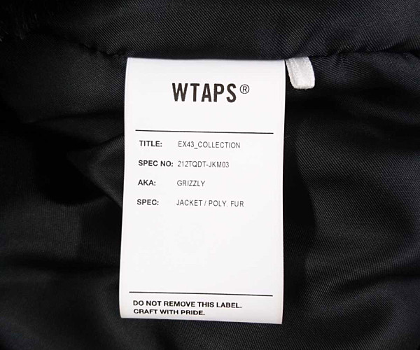 WTAPS 21AW GRIZZLY JACKET / POLY. FUR grizzly jacket black 3 Genuine /  26620A