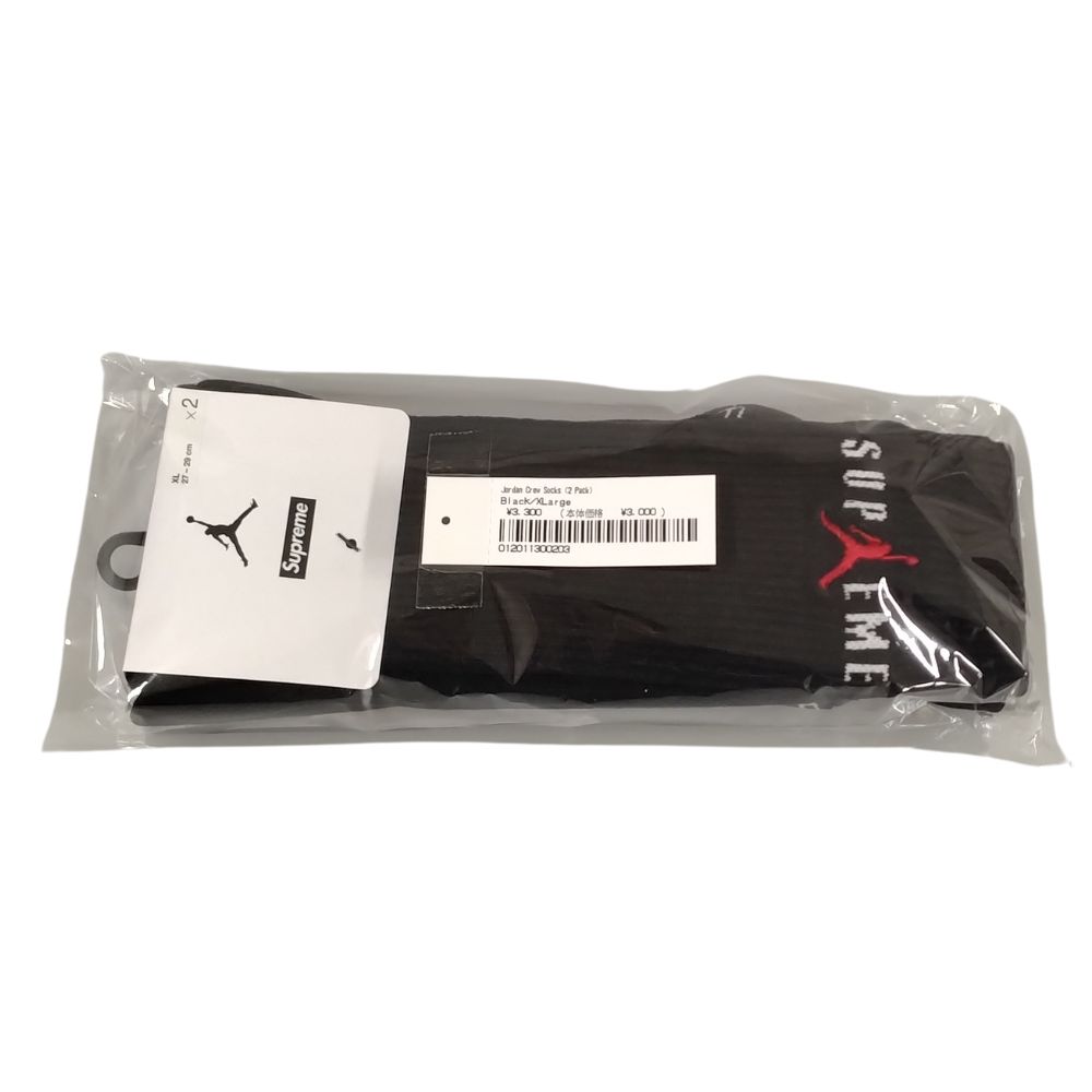 SUPREME Crew Socks (2 Pack) Jordan black XL(27~29cm) Genuine