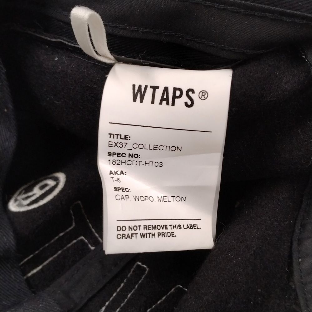 帽子 WTAPS 18AW T-6 MELTON CAP BLACK WTAPS 18AW T-6 CAP WOPO MELTON WT logo patch cap Genuine