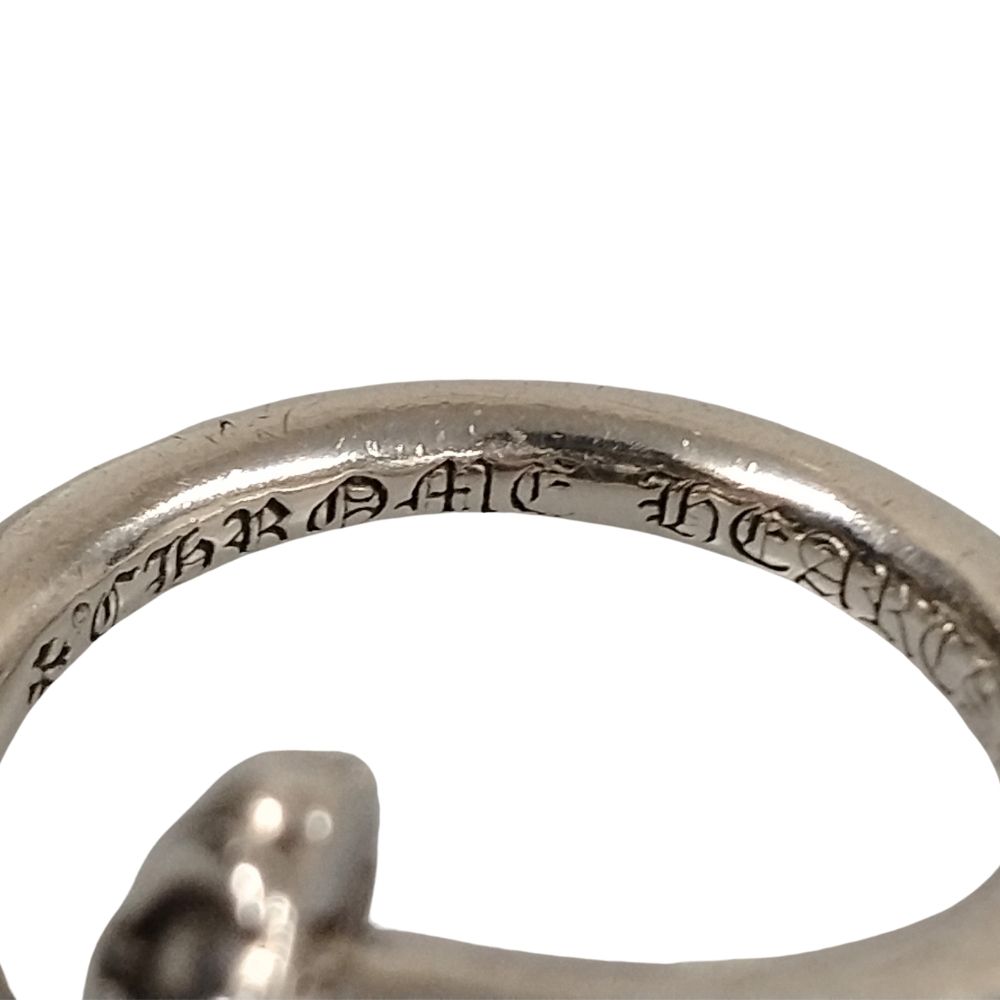 CHROME HEARTS NAIL CROSS BALL Silver Nail Cross Ball Ring