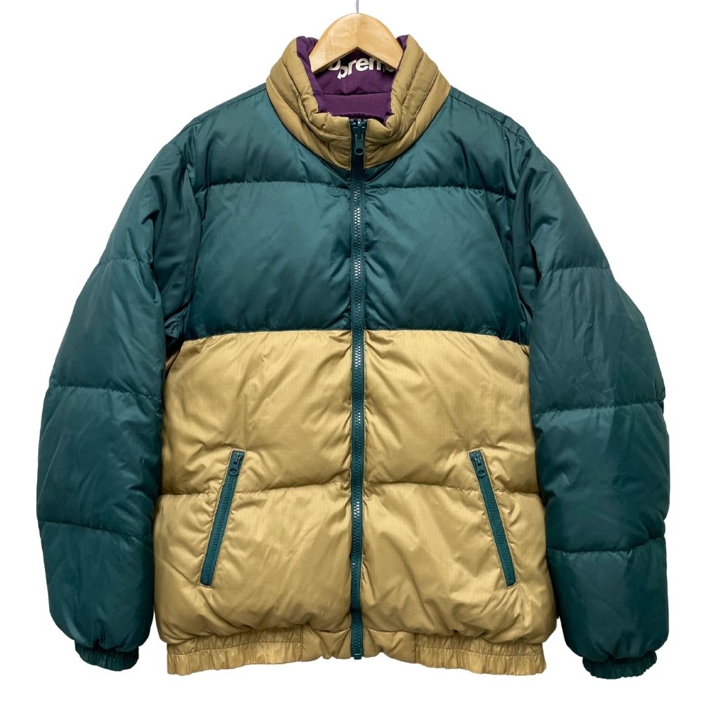 注目ブランドのギフト SUPREME 14AW Reversible Puffy Jacket Teal beige purple XL ジャケット・アウター