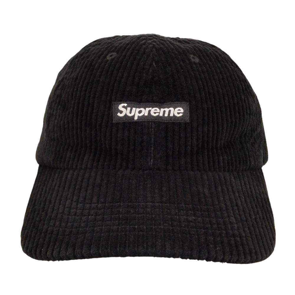 帽子 SUPREME Corduroy Small Box CAP SUPREME Ripple Corduroy Small Box 6-Panel black Genuine