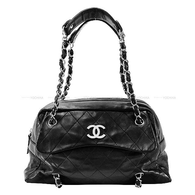 [Pre-loved] CHANEL Chain shoulder bag matrasse 2.55 Noir (Black) Lambskin Si...