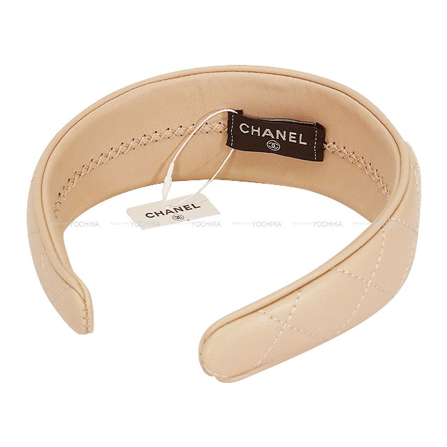 2024AW CHANEL Matelasse Logo Headband Hairband Beige  display picture 3