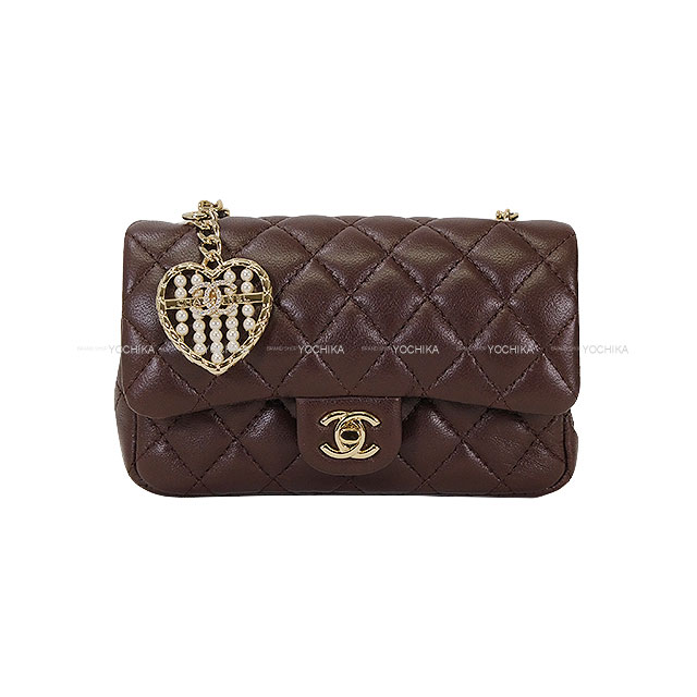 CHANEL メタリックブラウン ミニポーチ Chanel Small Kelly Shopper Metallic Bronze Calfskin Brushed Gold Hardw