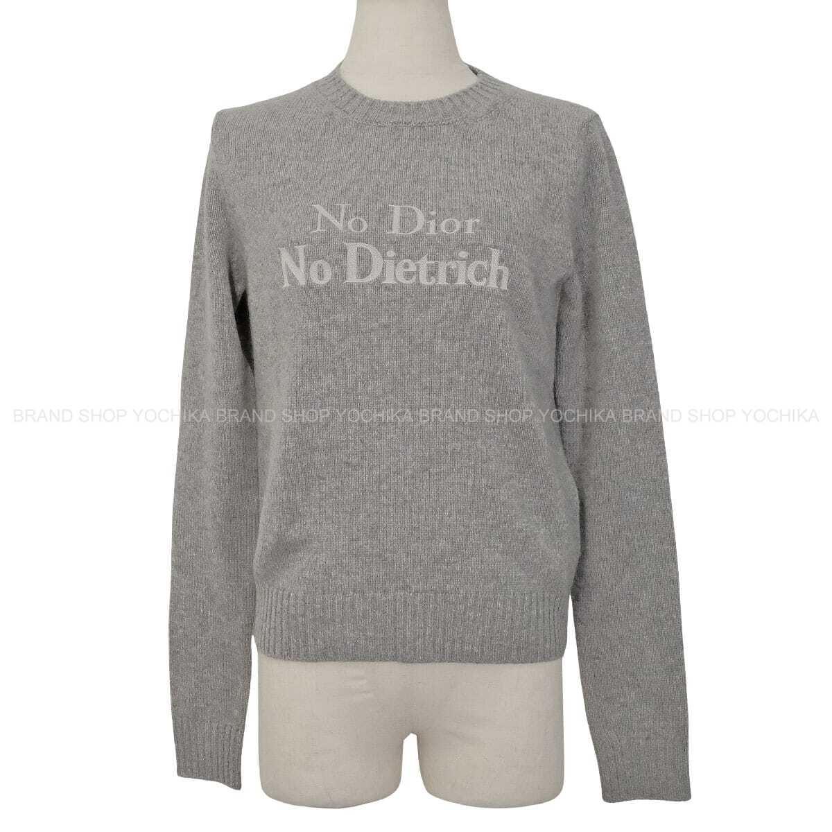 2026SS Dior Sweater No Dior, No Dietrich Embroidery Grey Cashmere